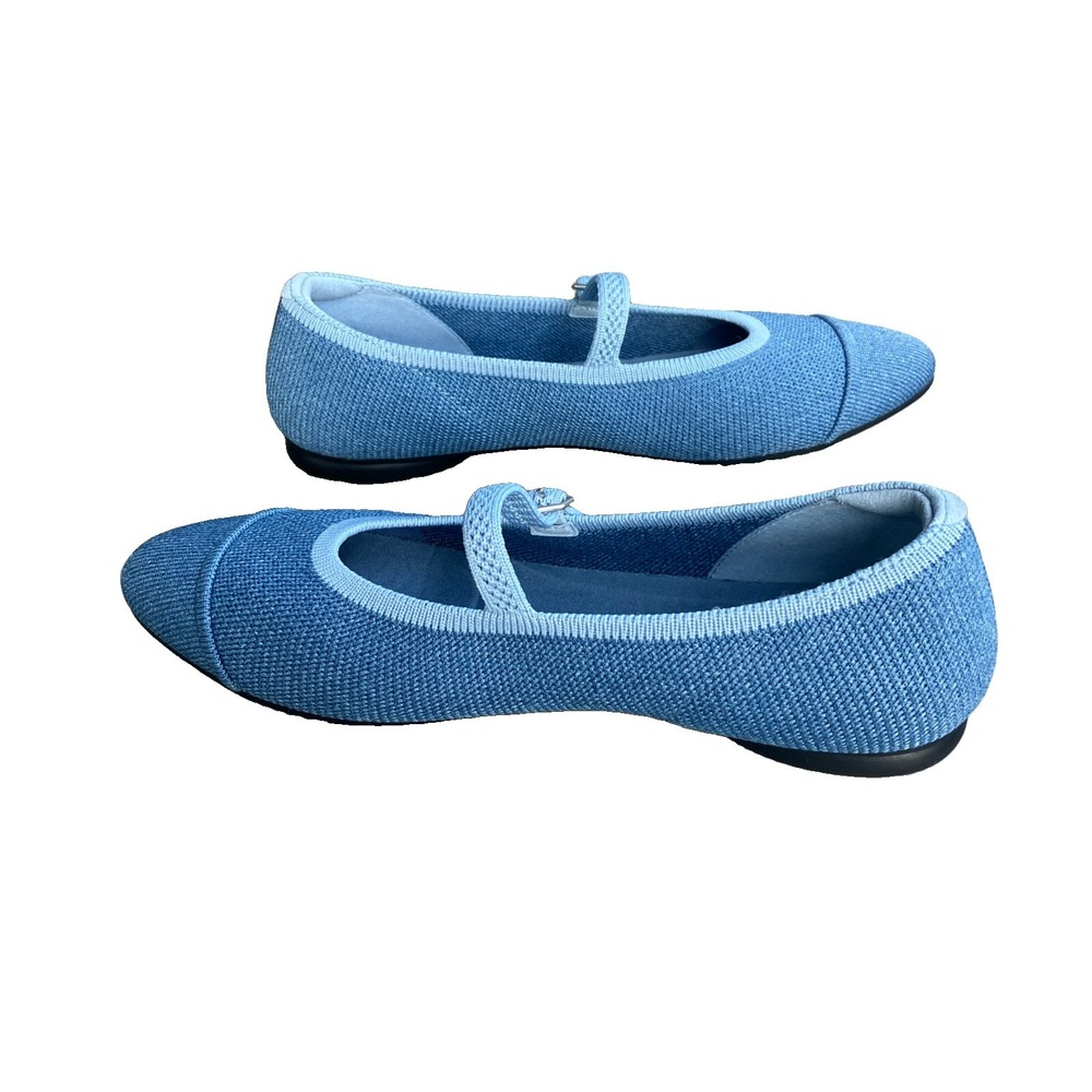 VIVAIA Blue Knit Mary Jane Flats Washable Women's EU 39 US Size 8